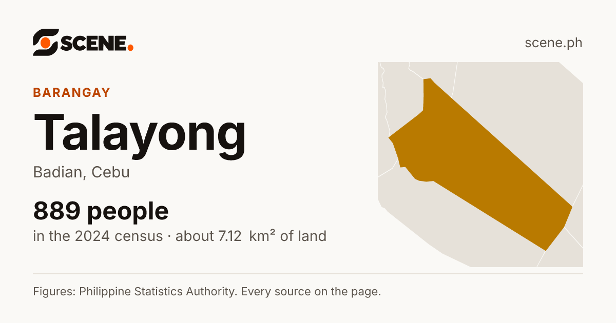 Talayong, Badian, barangay: 889 people in the 2024 census