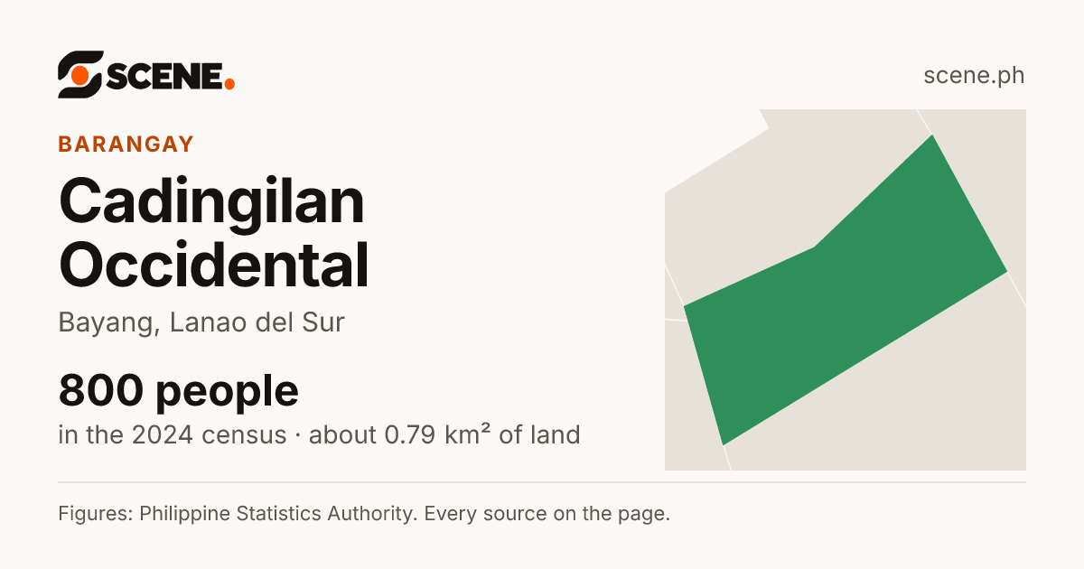 Cadingilan Occidental, Bayang, barangay: 800 people in the 2024 census
