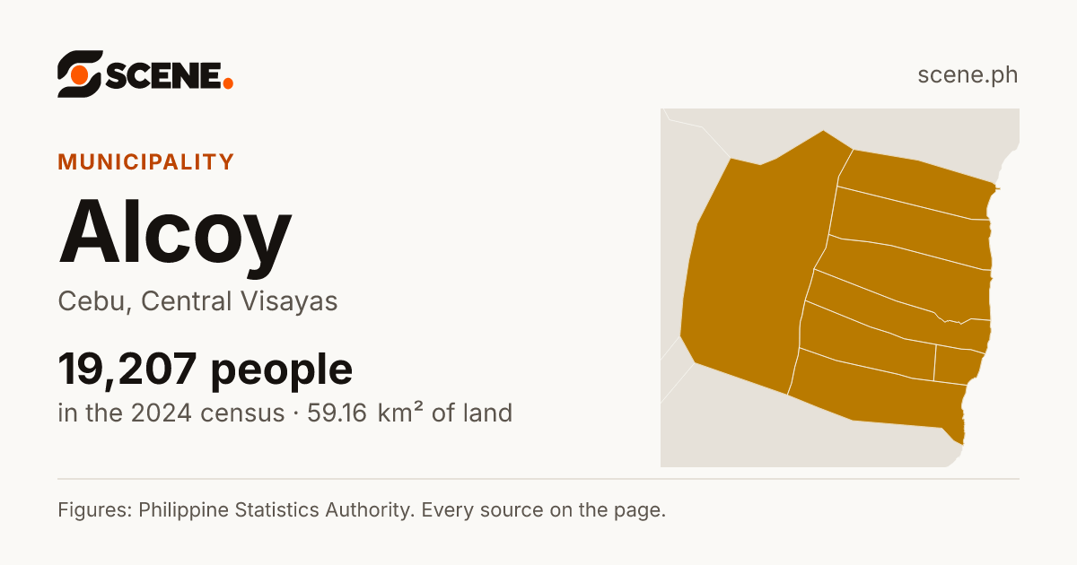 Alcoy, Cebu, municipality: 19,207 people in the 2024 census