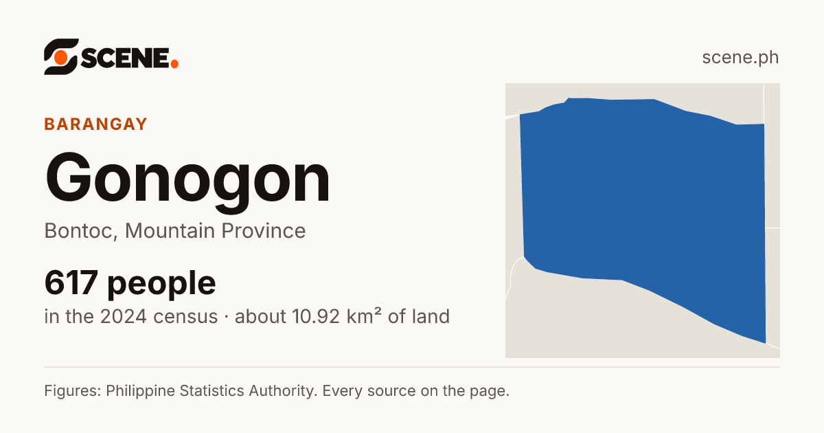 Gonogon, Bontoc, barangay: 617 people in the 2024 census