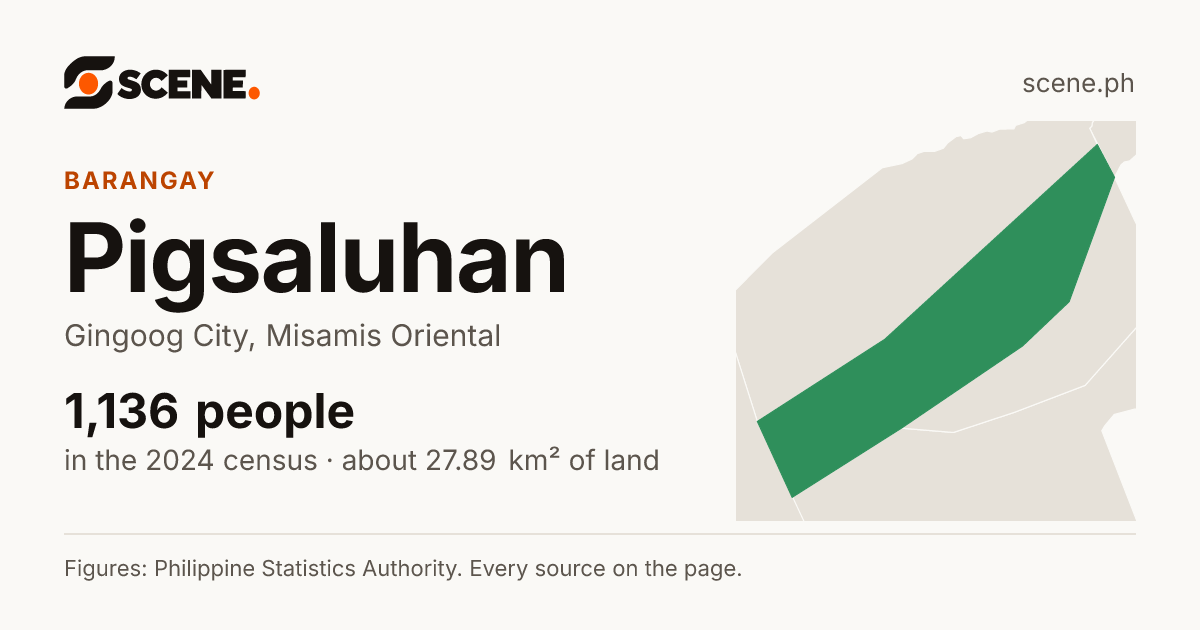 Pigsaluhan, Gingoog City, barangay: 1,136 people in the 2024 census