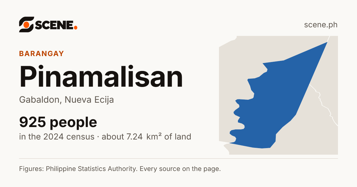 Pinamalisan, Gabaldon, barangay: 925 people in the 2024 census