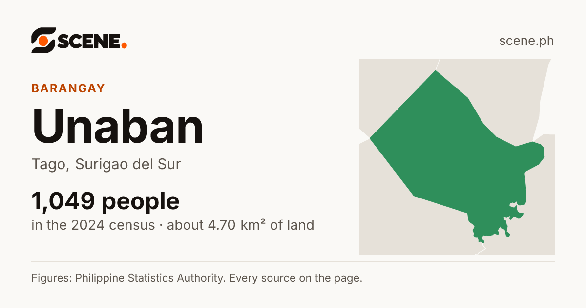 Unaban, Tago, barangay: 1,049 people in the 2024 census