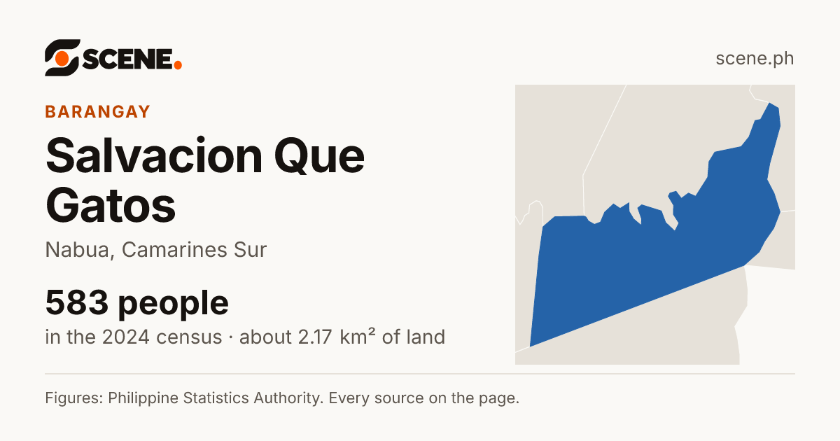 Salvacion Que Gatos, Nabua, barangay: 583 people in the 2024 census