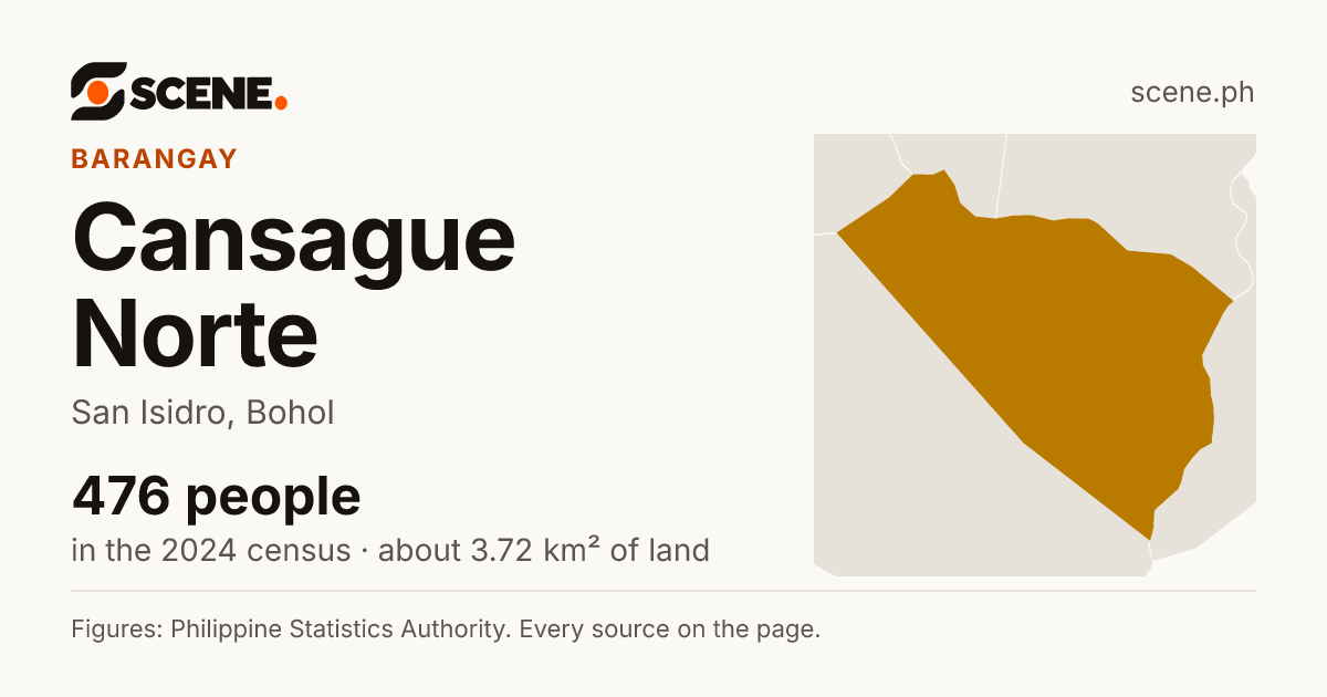 Cansague Norte, San Isidro, barangay: 476 people in the 2024 census
