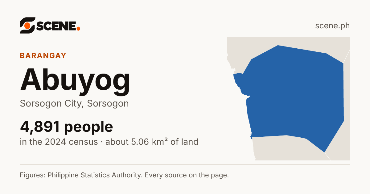 Abuyog, Sorsogon City, barangay: 4,891 people in the 2024 census