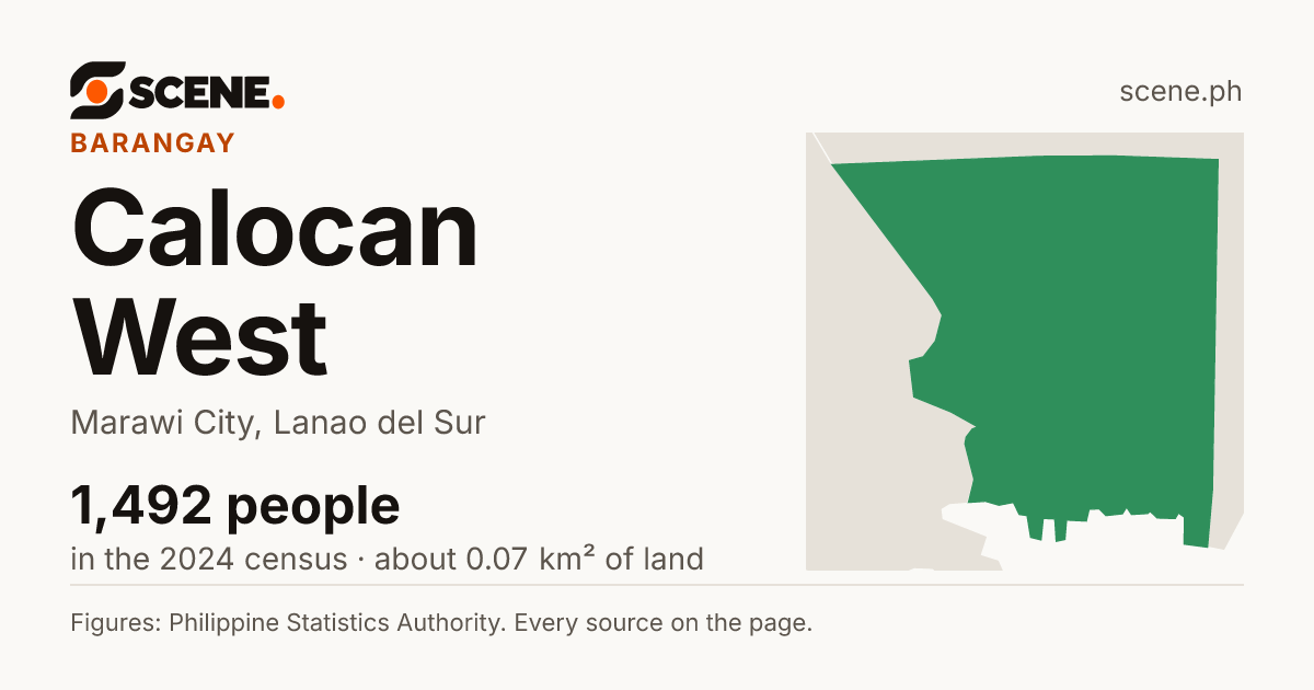 Calocan West, Marawi City, barangay: 1,492 people in the 2024 census