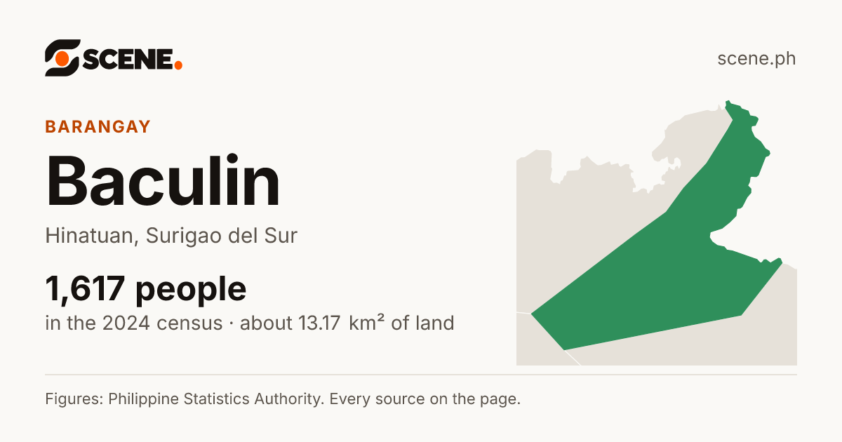 Baculin, Hinatuan, barangay: 1,617 people in the 2024 census