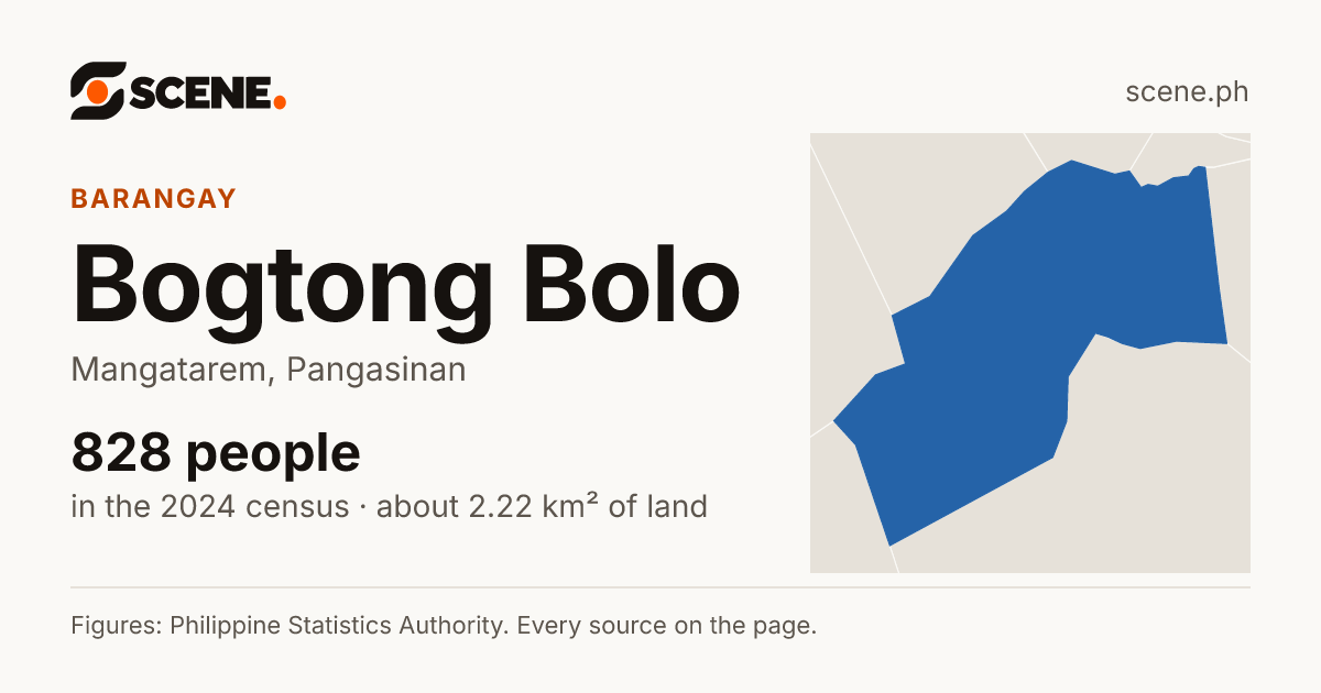 Bogtong Bolo, Mangatarem, barangay: 828 people in the 2024 census