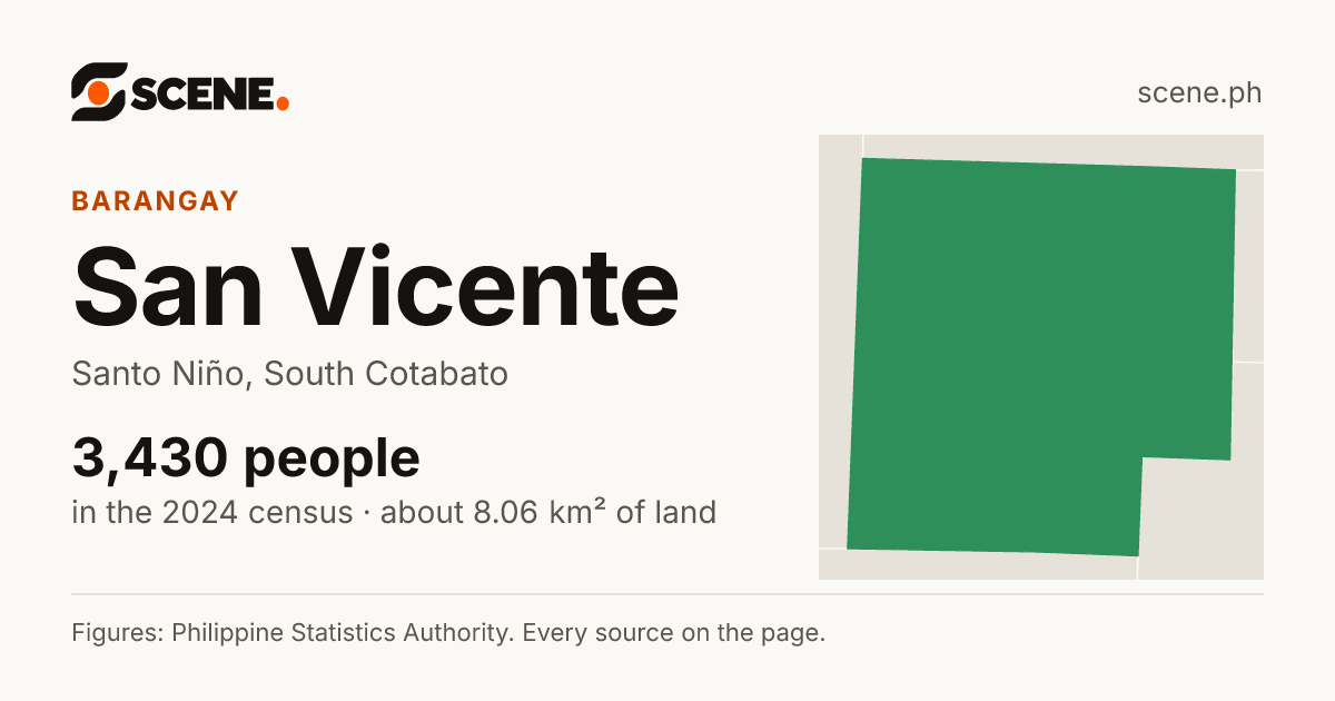 San Vicente, Santo Niño, barangay: 3,430 people in the 2024 census