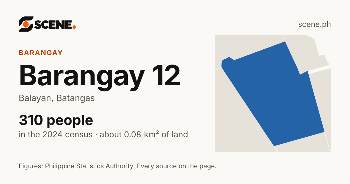 Barangay 12, Balayan, barangay: 310 people in the 2024 census