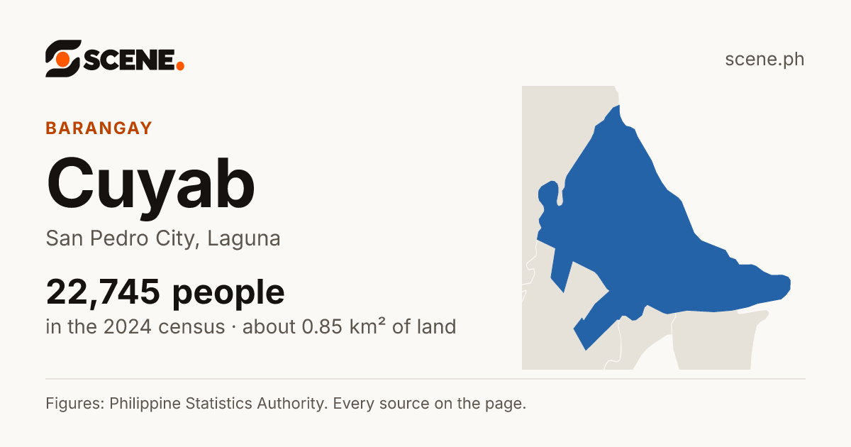 Cuyab, San Pedro City, barangay: 22,745 people in the 2024 census