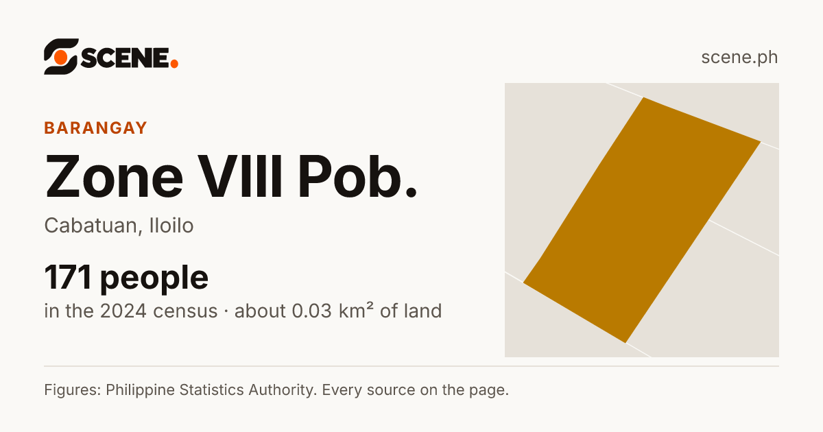Zone VIII Pob., Cabatuan, barangay: 171 people in the 2024 census