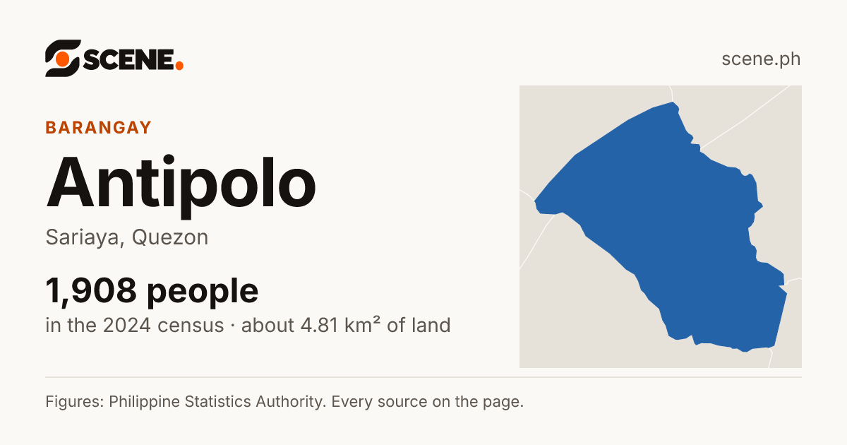 Antipolo, Sariaya, barangay: 1,908 people in the 2024 census