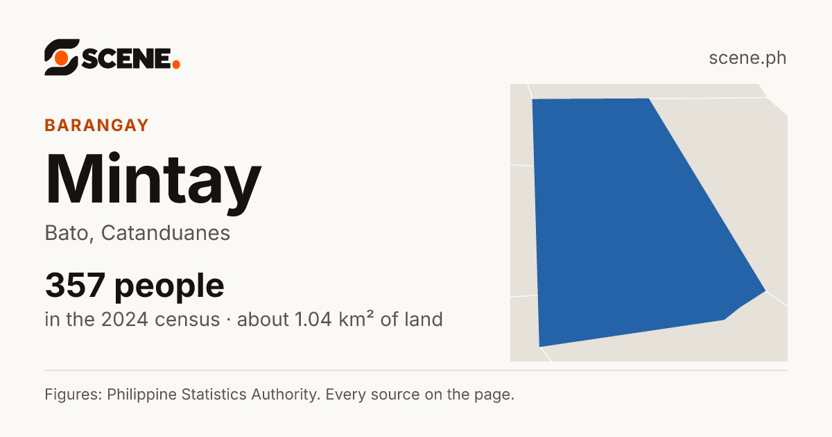 Mintay, Bato, barangay: 357 people in the 2024 census