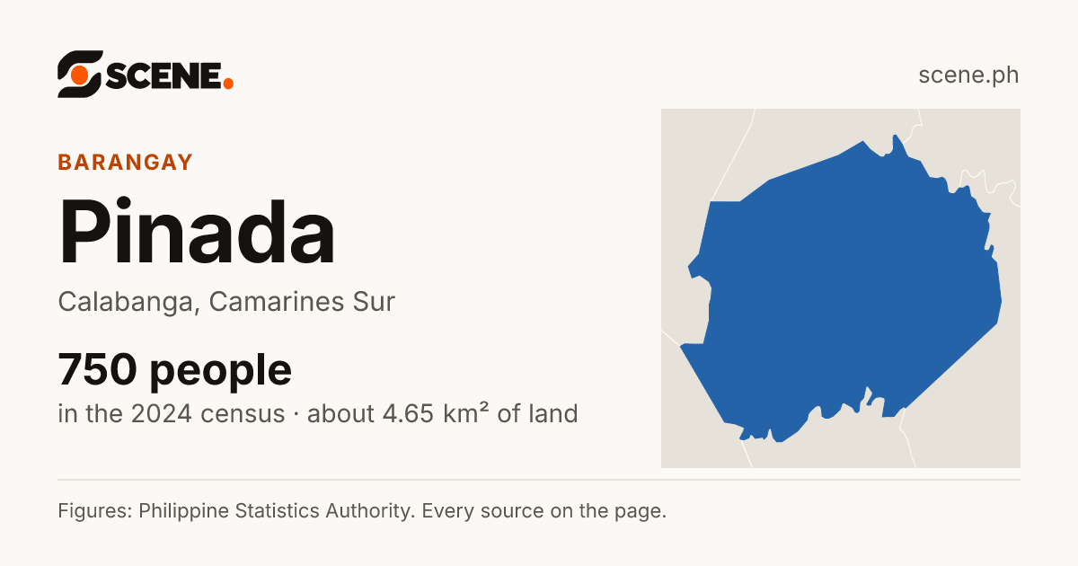 Pinada, Calabanga, barangay: 750 people in the 2024 census