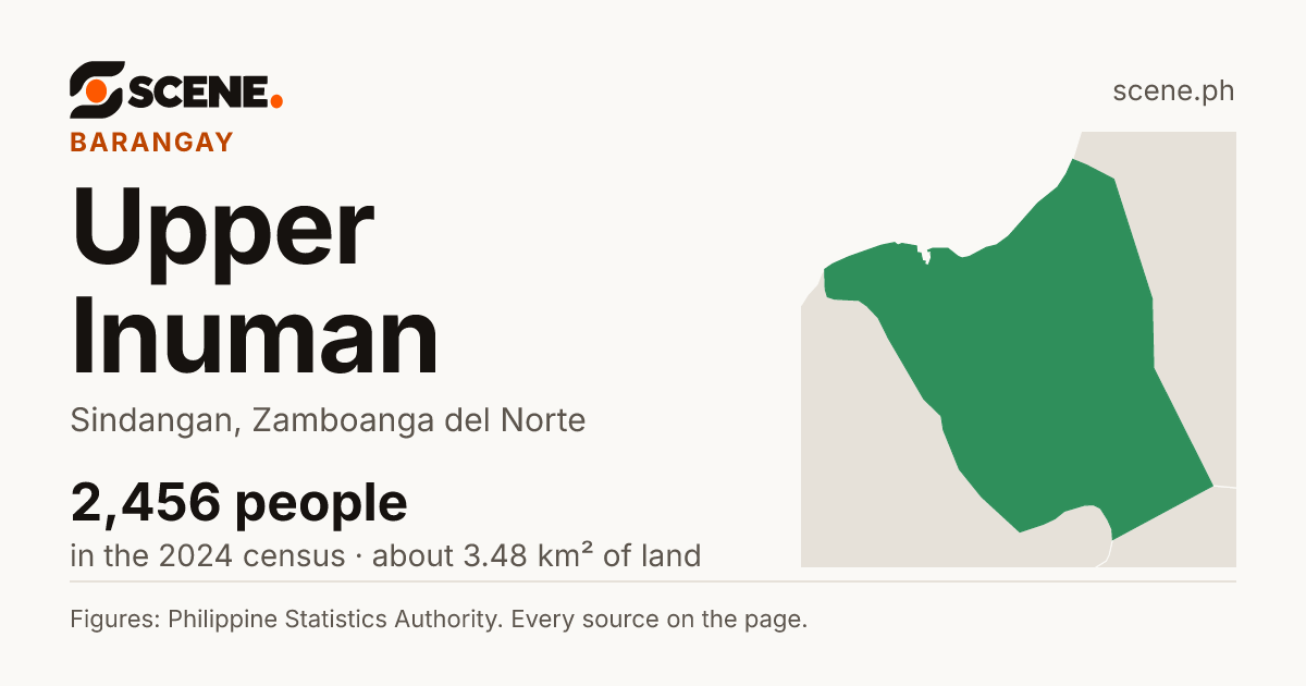 Upper Inuman, Sindangan, barangay: 2,456 people in the 2024 census