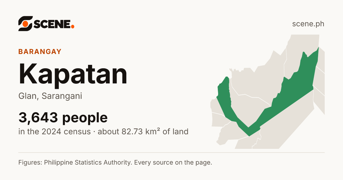 Kapatan, Glan, barangay: 3,643 people in the 2024 census