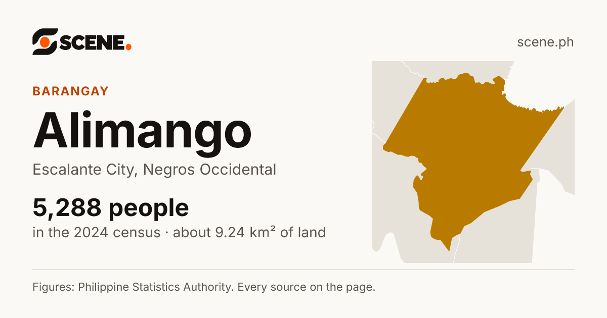 Alimango, Escalante City, barangay: 5,288 people in the 2024 census