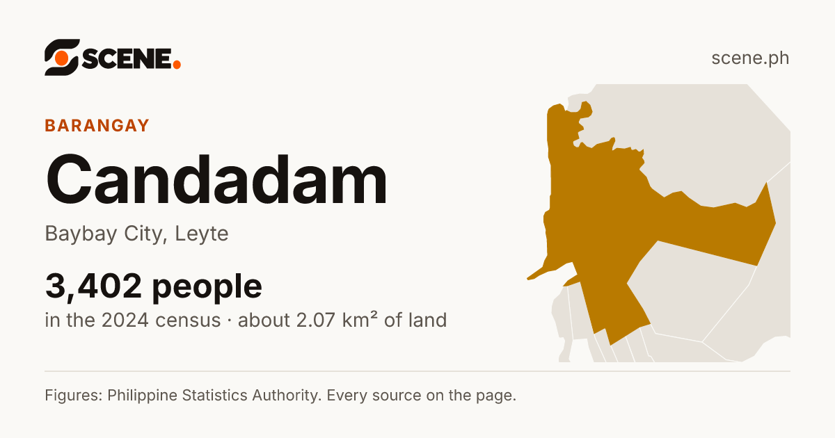Candadam, Baybay City, barangay: 3,402 people in the 2024 census
