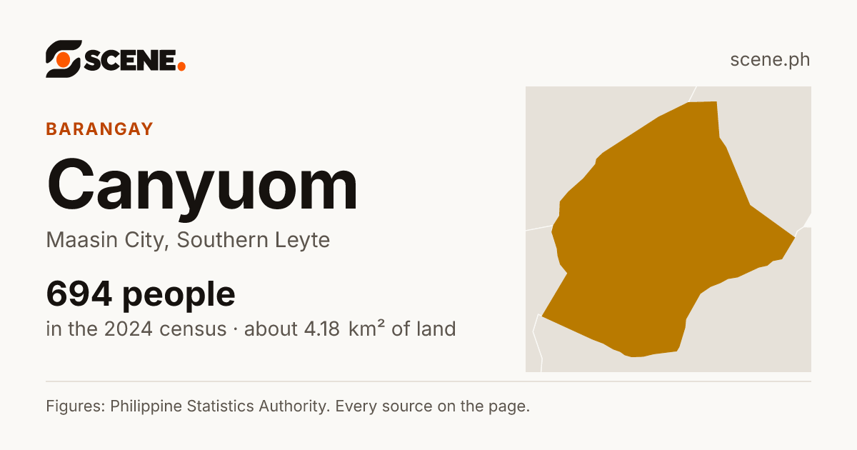 Canyuom, Maasin City, barangay: 694 people in the 2024 census
