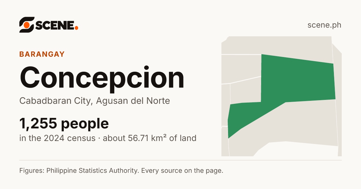 Concepcion, Cabadbaran City, barangay: 1,255 people in the 2024 census