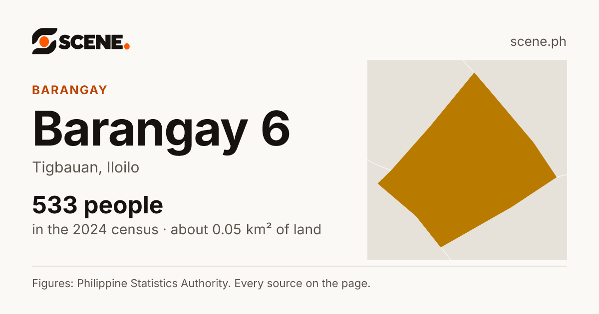 Barangay 6, Tigbauan, barangay: 533 people in the 2024 census