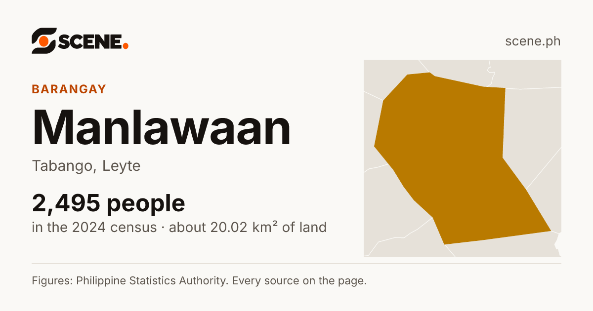 Manlawaan, Tabango, barangay: 2,495 people in the 2024 census