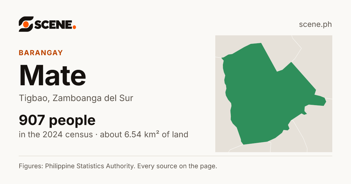 Mate, Tigbao, barangay: 907 people in the 2024 census