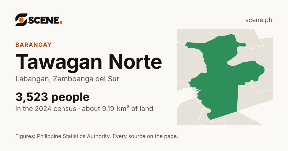 Tawagan Norte, Labangan, barangay: 3,523 people in the 2024 census