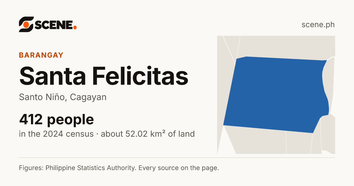 Santa Felicitas, Santo Niño, barangay: 412 people in the 2024 census