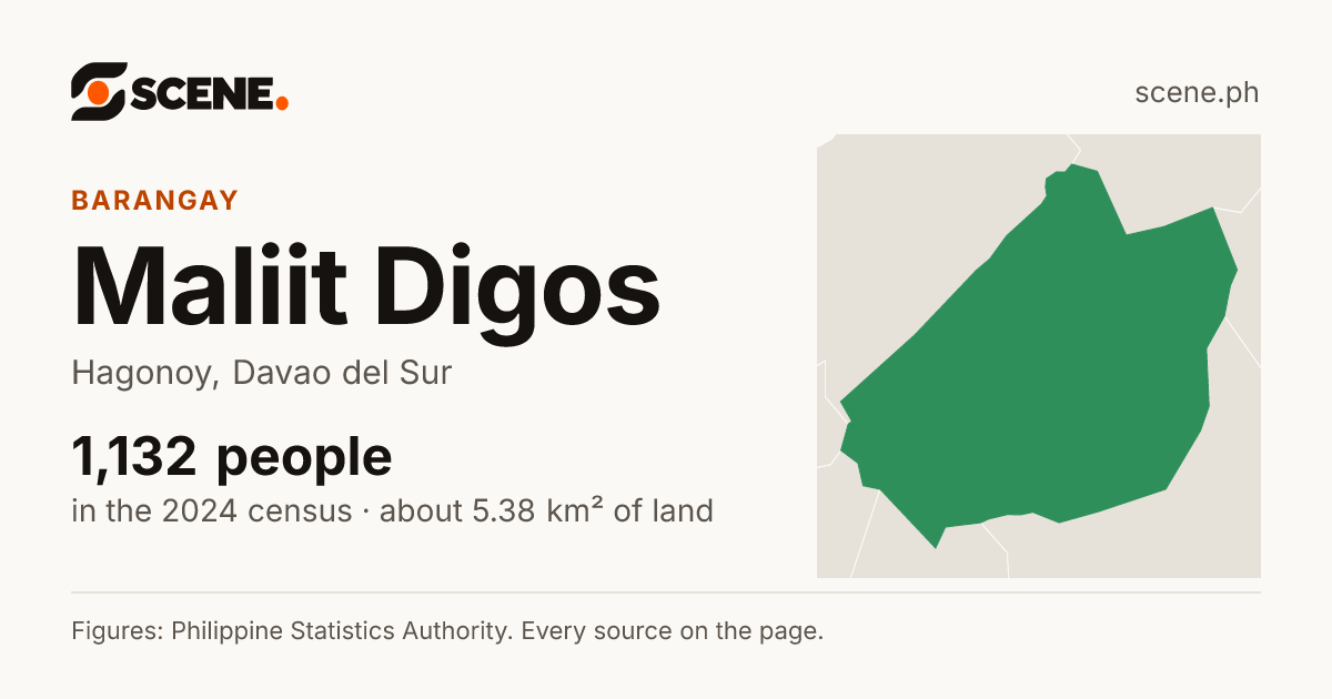 Maliit Digos, Hagonoy, barangay: 1,132 people in the 2024 census