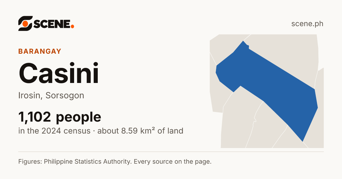 Casini, Irosin, barangay: 1,102 people in the 2024 census