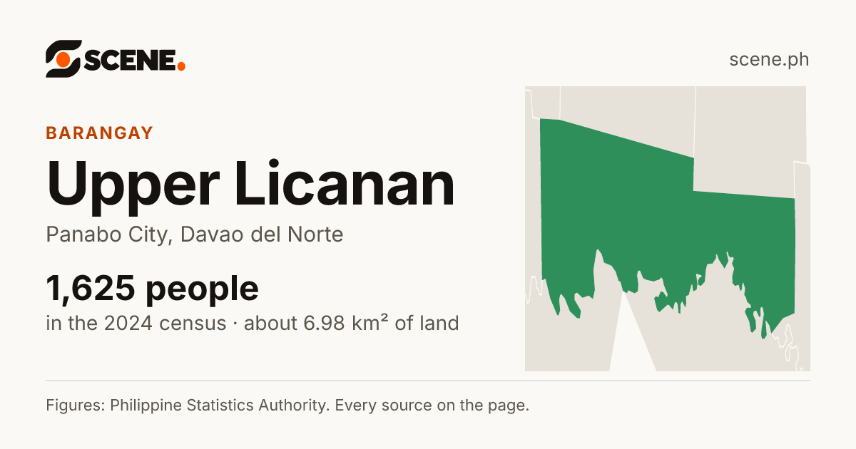 Upper Licanan, Panabo City, barangay: 1,625 people in the 2024 census