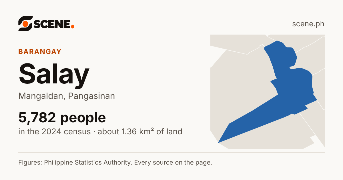 Salay, Mangaldan, barangay: 5,782 people in the 2024 census