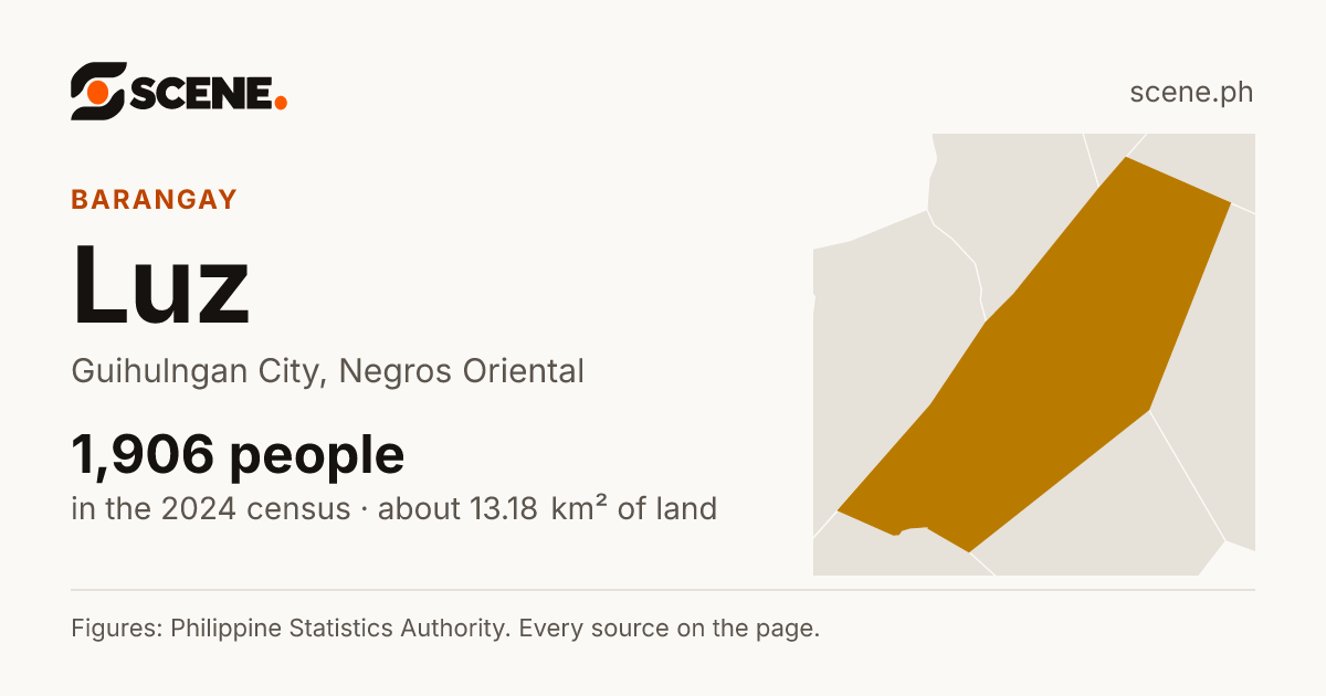 Luz, Guihulngan City, barangay: 1,906 people in the 2024 census