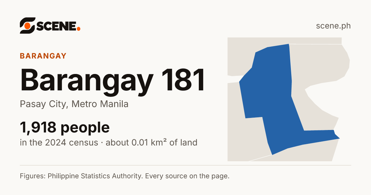 Barangay 181, Pasay City, barangay: 1,918 people in the 2024 census