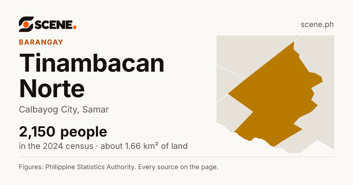 Tinambacan Norte, Calbayog City, barangay: 2,150 people in the 2024 census