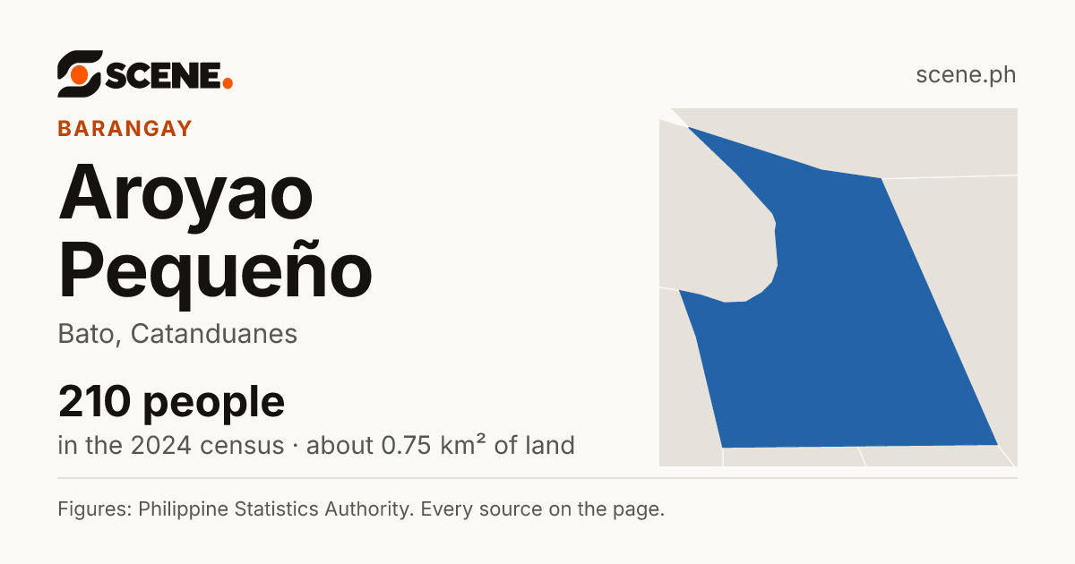 Aroyao Pequeño, Bato, barangay: 210 people in the 2024 census