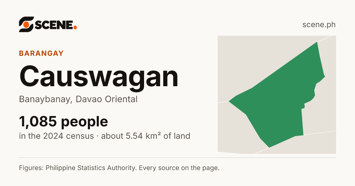 Causwagan, Banaybanay, barangay: 1,085 people in the 2024 census