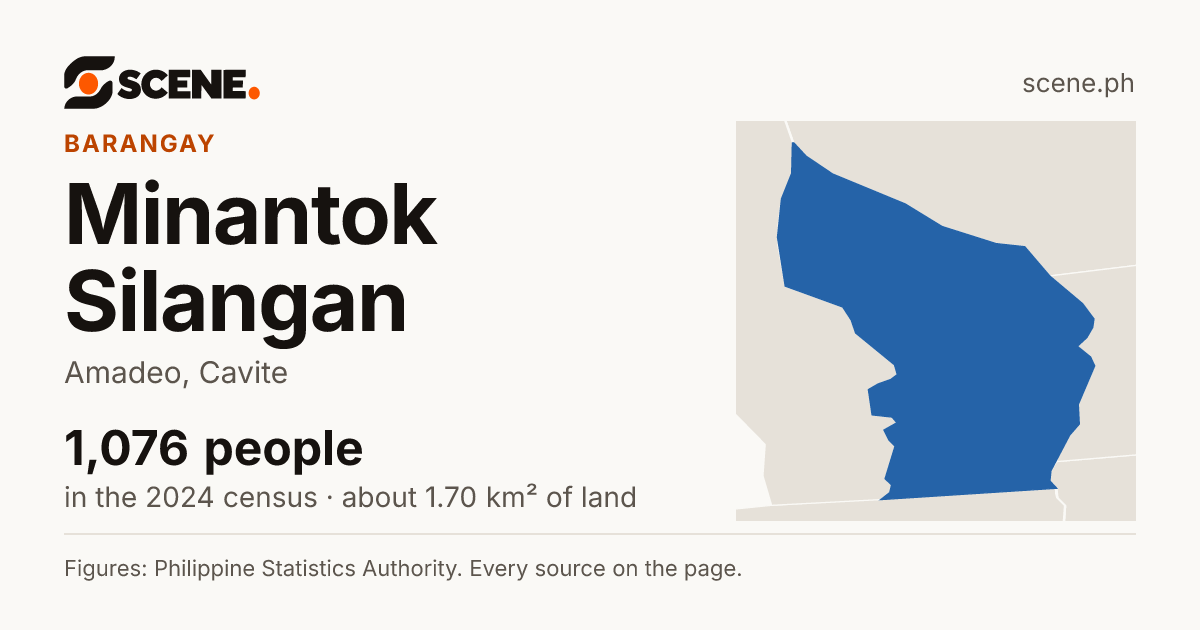 Minantok Silangan, Amadeo, barangay: 1,076 people in the 2024 census