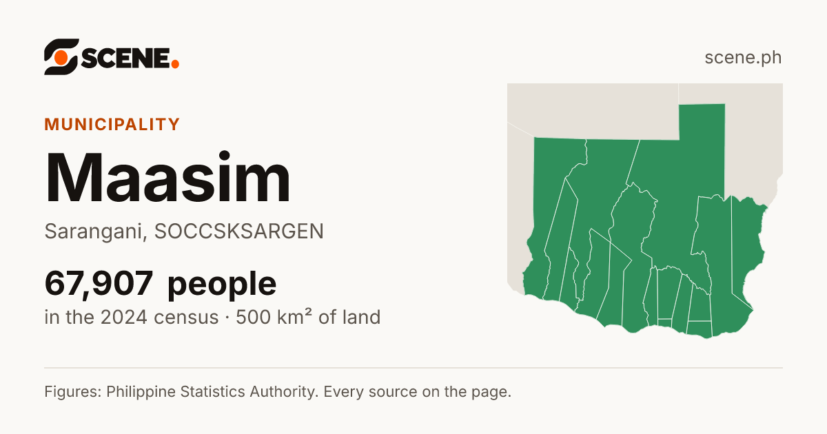 Maasim, Sarangani, municipality: 67,907 people in the 2024 census