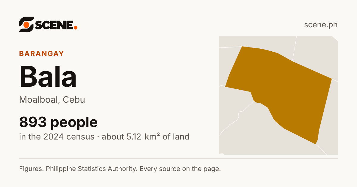 Bala, Moalboal, barangay: 893 people in the 2024 census