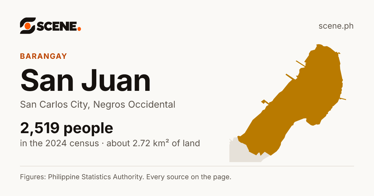 San Juan, San Carlos City, Negros Occidental, barangay: 2,519 people in the 2024 census