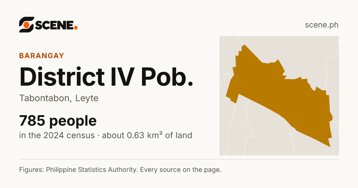 District IV Pob., Tabontabon, barangay: 785 people in the 2024 census