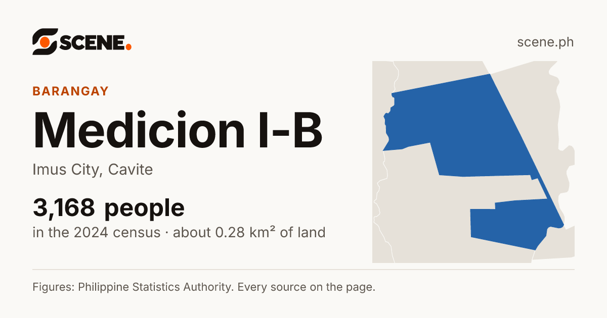 Medicion I-B, Imus City, barangay: 3,168 people in the 2024 census
