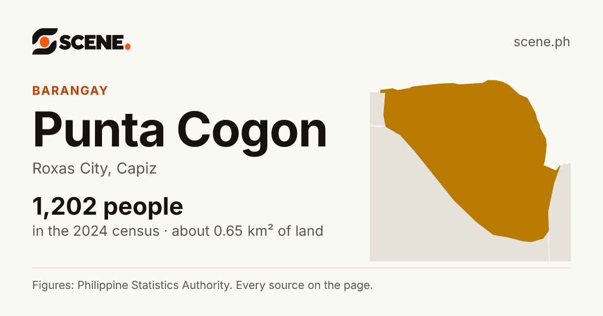 Punta Cogon, Roxas City, barangay: 1,202 people in the 2024 census