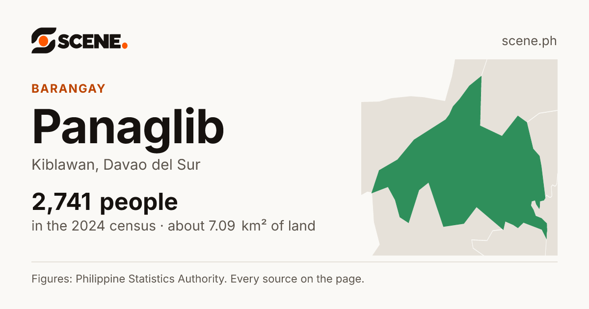 Panaglib, Kiblawan, barangay: 2,741 people in the 2024 census