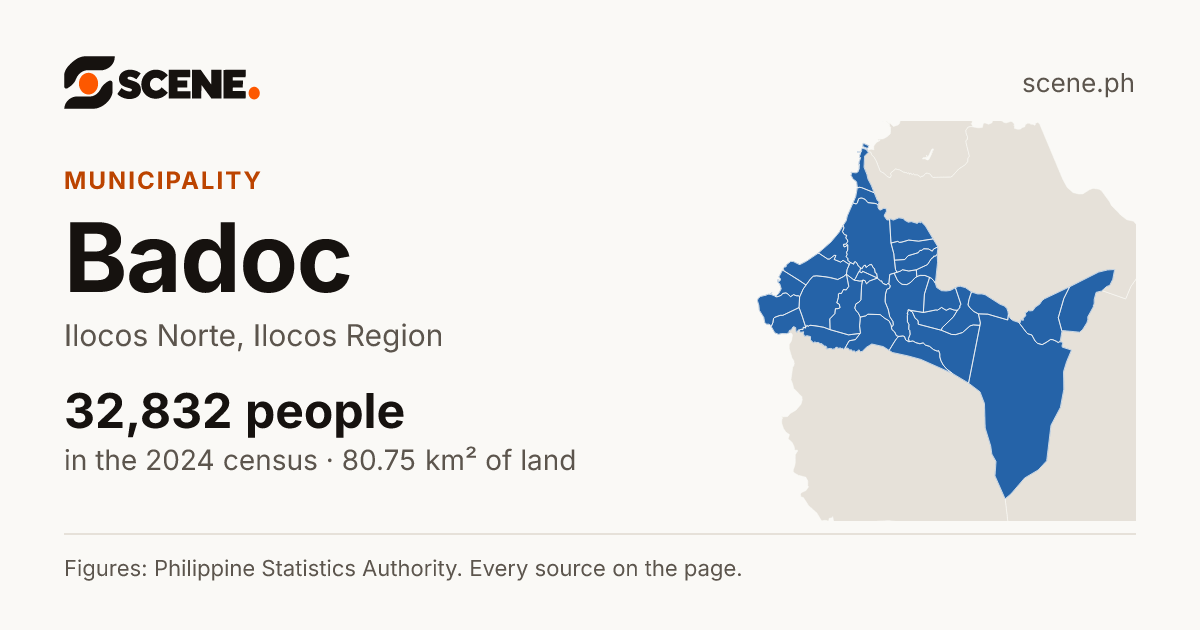 Badoc, Ilocos Norte, municipality: 32,832 people in the 2024 census