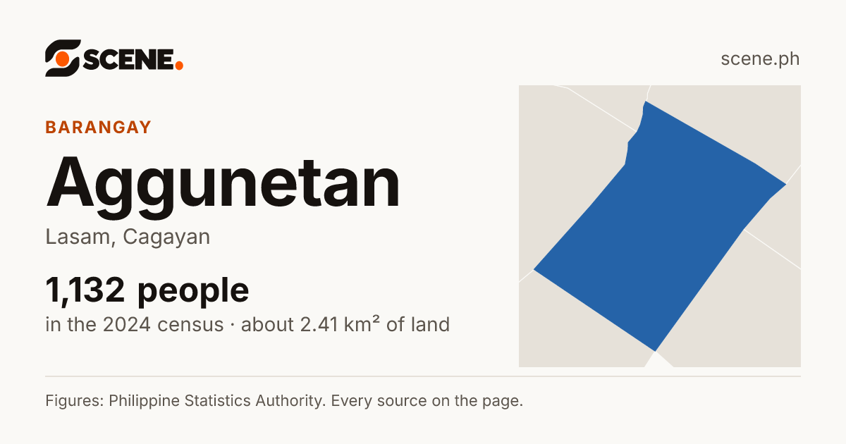 Aggunetan, Lasam, barangay: 1,132 people in the 2024 census